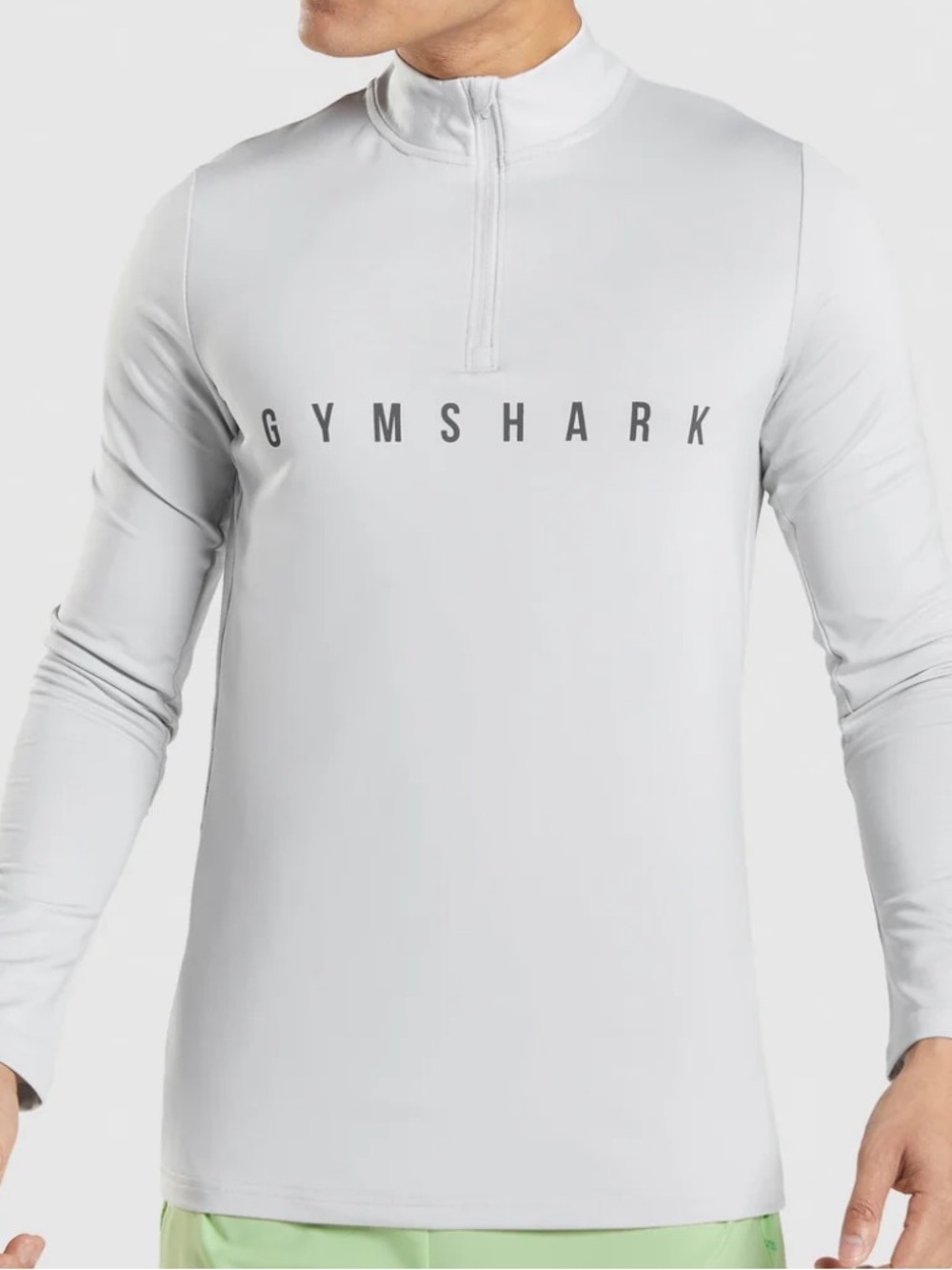 Gymshark Light Gray Half-Zip Pullover